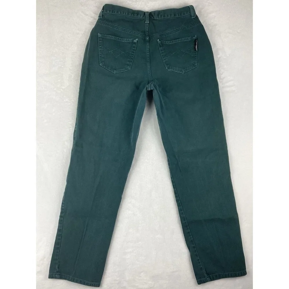 Get Spoiled by Squeeze Womens Forest Green Button Fly Jeans Straight Leg Size 11